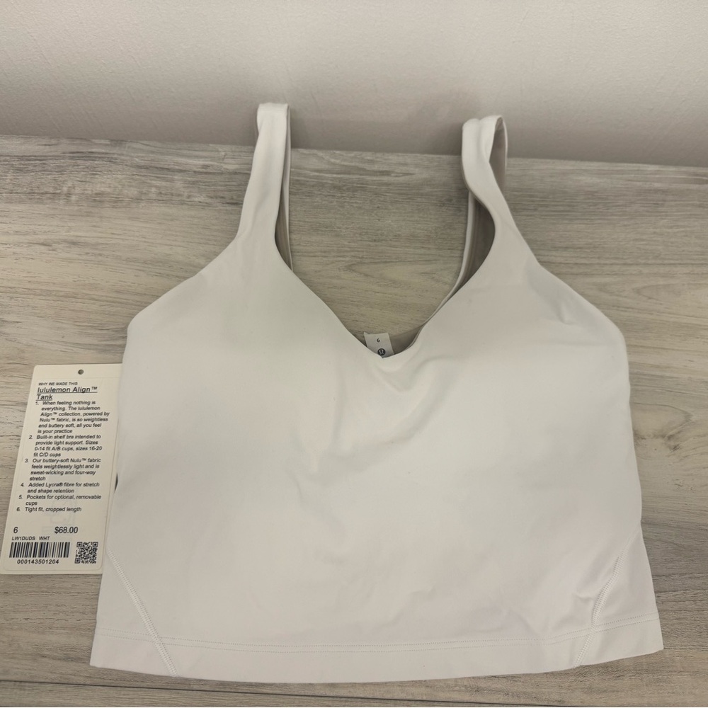 Women's White Lululemon Define Scoop-Neck Crop Tank